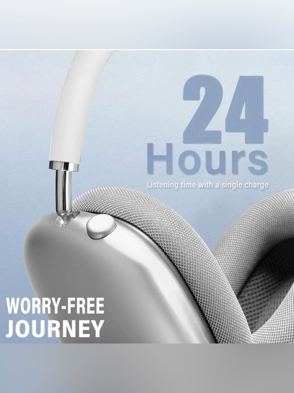 Wireless Over-Ear Headphones in White, Black and Blue with Digital Crown - Picture 4 of 5